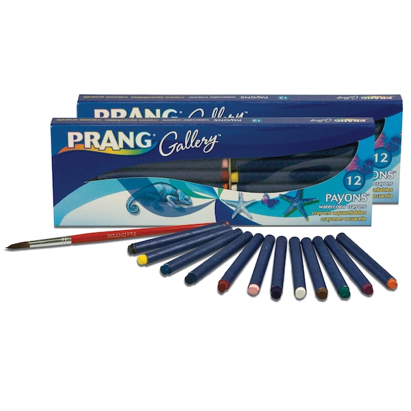 Prang Payons Watercolor Crayon Set w/Brush, Assorted, PK2 34312 - main